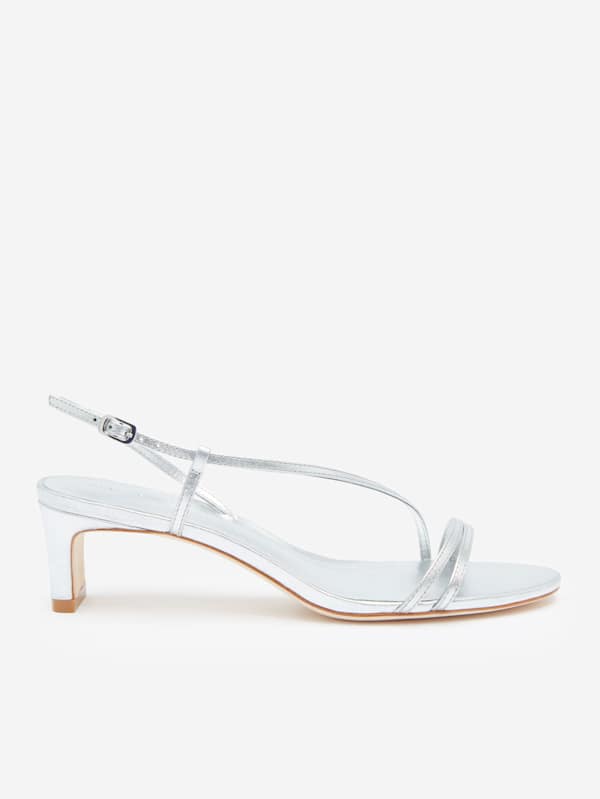 Suri Heeled Sandal - Silver Leather